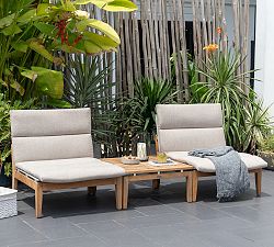 Miami Outdoor Teak 3-Piece Side Chair Seating Set with Coffee Table