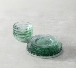 Fluted Glass Dinner Plate - Set of 4