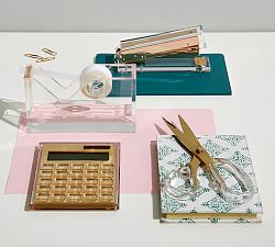 Gold Acrylic Desktop Accessories - Deluxe Set