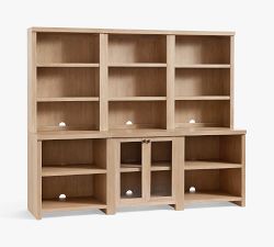 Modern Farmhouse 102" Shelf with Open Cabinets - Thumbnail 2