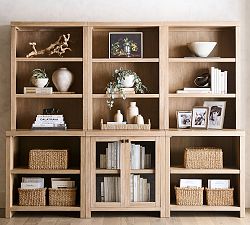 Modern Farmhouse 102&rdquo; Shelf with Display Cabinet
