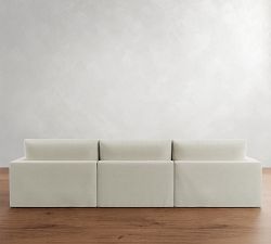 Westwood Square Arm Slipcovered Modular Chaise Sectional (143")