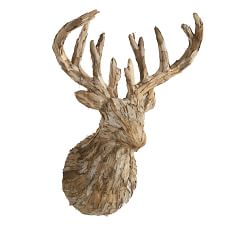 Birch Wood Deer Head Wall Art
