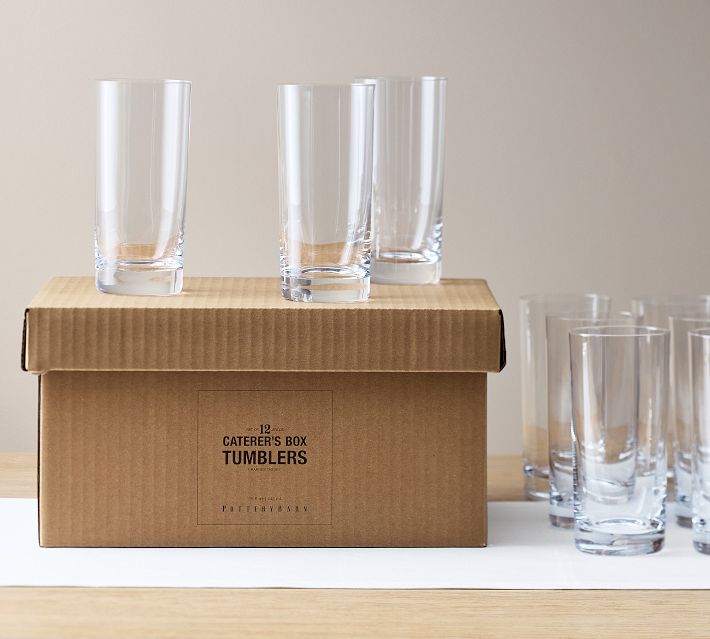 Caterer's Box Tumbler Glasses, Set of 12 - Clear | Pottery Barn