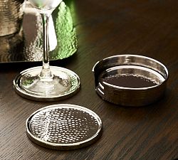 Hammered Nickel Coasters - Set of 4