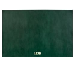 Leather Blotter And Mouse Pad Set, Tan/Dark Green