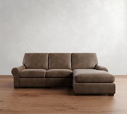 Turner Roll Arm Leather Power Reclining Chaise Sectional (105"&ndash;117")