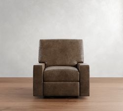 Turner Square Arm Leather Power Swivel Glider Recliner