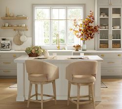 Baldwin Leather Swivel Stool