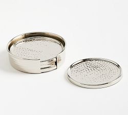 Hammered Nickel Coasters - Set of 4