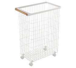 Tosca Slim Rolling Laundry Basket, White