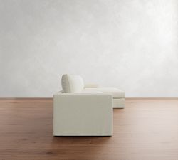 Westwood Slim Arm Slipcovered Chaise Sectional (131"&ndash;146")
