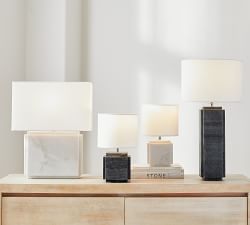 Amara Marble Rectangular Table Lamp (24")