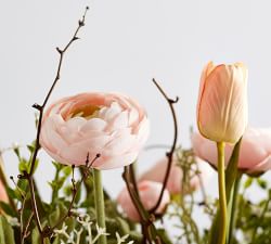 Faux Mixed Blooming Flower Easter Centerpiece