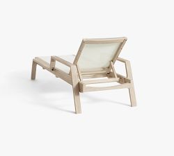 Indio Eucalyptus & Mesh Stackable Outdoor Single Chaise Lounge - Thumbnail 2