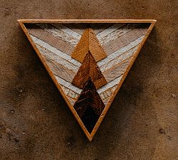 Surrey Triangular Wooden Dimensional Wall Art, 14&rdquo; X  14&rdquo;