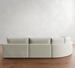 Westwood Square Arm Slipcovered 4-Piece Curved Wedge Sectional (151")