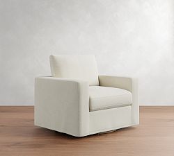 Westwood Square Arm Slipcovered Swivel Chair
