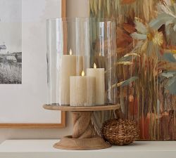 Altair Wood XL Hurricane Candle Holder