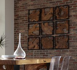 Live Edge Teak Framed Wall Art