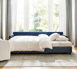 Pacifica Slim Arm Trundle Chaise Sleeper Sectional (99")