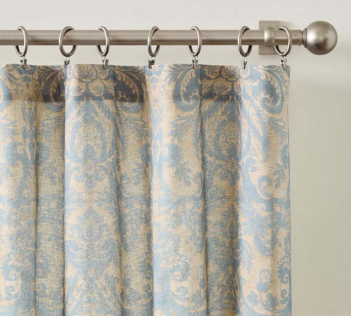 Stella Damask Print Curtain | Pottery Barn