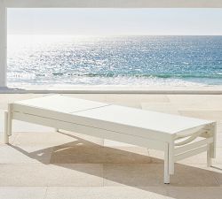 Fiji Metal &amp; Mesh Stackable Outdoor Single Chaise Lounge, Set of 2