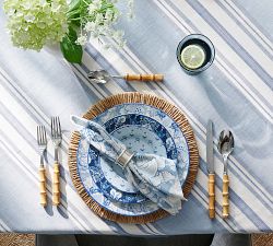 Kravet Meadow Stripe Cotton/Linen Table Throw