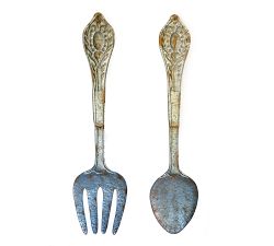 Metal Fork &amp; Spoon Wall Decor, Set of 2 - 14.5" W x 60" H