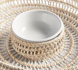 Miramar Handwoven Rattan Chip &amp; Dip Server Set
