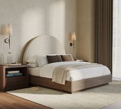 Curved Upholstered Wall Mounted Headboard