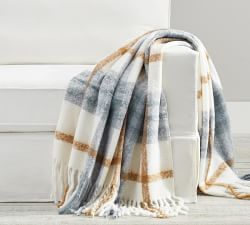 Easton Plaid Mohair Throw