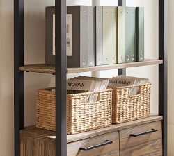 Thorndale Reclaimed Wood Open Bookcase with Drawers (34")