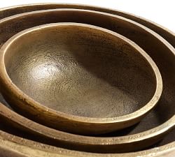 Austin Tumbled Metal Serving Bowls