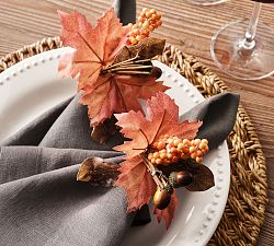 Fall Botanical Napkin Rings - Set of 4