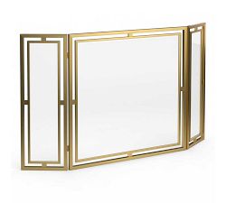 Floating Glass Tri Panel Fireplace Screen