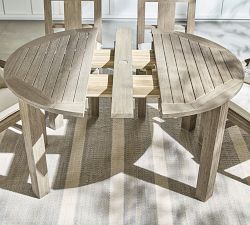 Indio Eucalyptus Round Extendable Outdoor Dining Table (48&quot;-93&quot;)