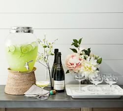 Tava Handwoven Rattan Drink Dispenser Stand