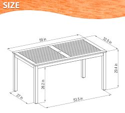 Brockville Rectangular Outdoor Dining Table (59")