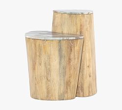 Ember Marble Nesting End Table (12"-18.5")