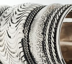 Etched Bangle Napkin Rings - Set of 4