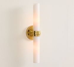 Everett Milk Glass Double Tube Sconce (18")