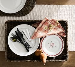 Handwoven Wicker Rectangular Serving Tray