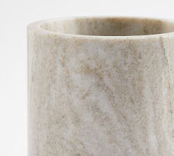 Handcrafted Beige Marble Utensil Holder