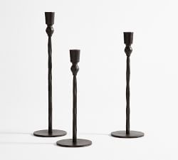 Poconos Hammered Candle Holders, Set of 3 - Bronze