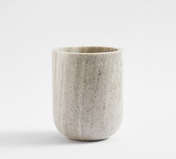 Handcrafted Beige Marble Utensil Holder
