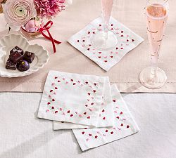 Confetti Heart Cotton Cocktail Coasters - Set of 4