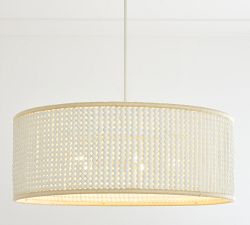 Bristol Wood Bead Drum Pendant (35")