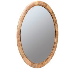 Hadley Rattan Round Wall Mirror
