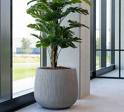 Ridged Rounded Cylinder Ficonstone Planters